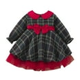 thumbnail image 2 of Little Girl Christmas Dress Buffalo Plaid Tulle Tutu Skrit Princess Dress (Red 3-4 Years), 2 of 7