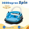 thumbnail image 5 of 12V Bumper Car Ride on with Remote Control, Toddler Boy Toys Age 3-5 with Anti-Collision Padding, Girl Riding Toys 3-5 with Safety Belt, 360° Spin Ride on Toys with LED Lights, Bluetooth, Blue, 5 of 8