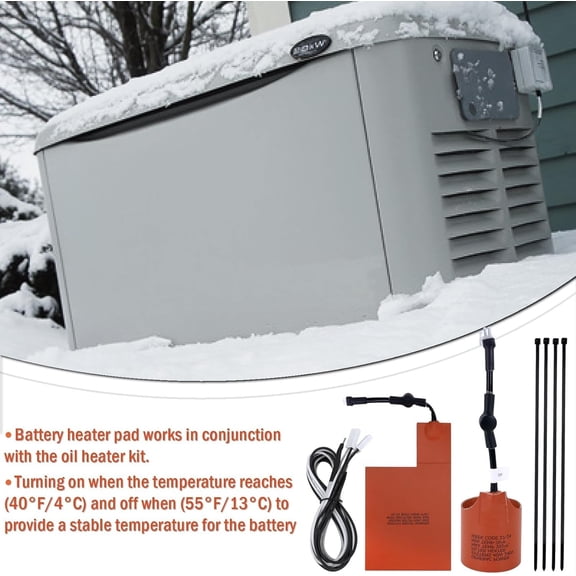 7101 7102 Replacement Battery Heater Pad & Oil Heater Kit Compatible with 9Kw to 22Kw Air Cooled Standby Generators