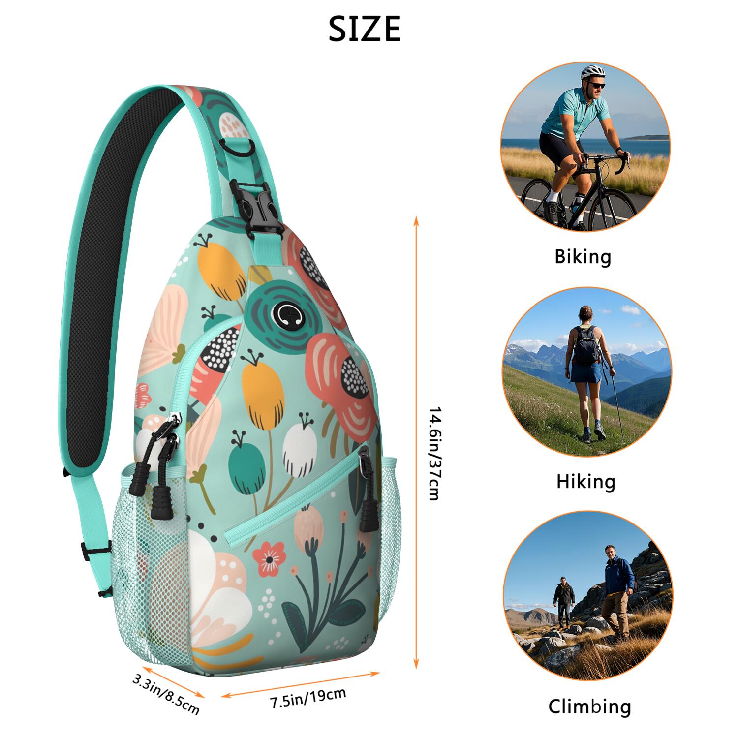 Lobster and Seafood Themed Lightweight Sling Backpack 