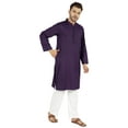 thumbnail image 2 of Atasi Indian Mens 2 Piece Kurta Pajama Set Henley NeckÂ&nbsp;Casual Long Kurta, 2 of 7