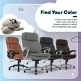 thumbnail image 5 of Serta Bonded Leather Big and Tall Executive Office Chair with Arms - Gray, 5 of 16