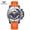 Silver Orange, variant on Men's luminous chronograph running seconds waterproof silicone tape quartz watch