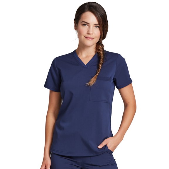Dickies Balance Scrubs Top for Women V-Neck DK812, XXS, Navy
