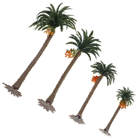 unbranded 4 Pcs Artificial Palm Tree Miniature Trees Coconut Model