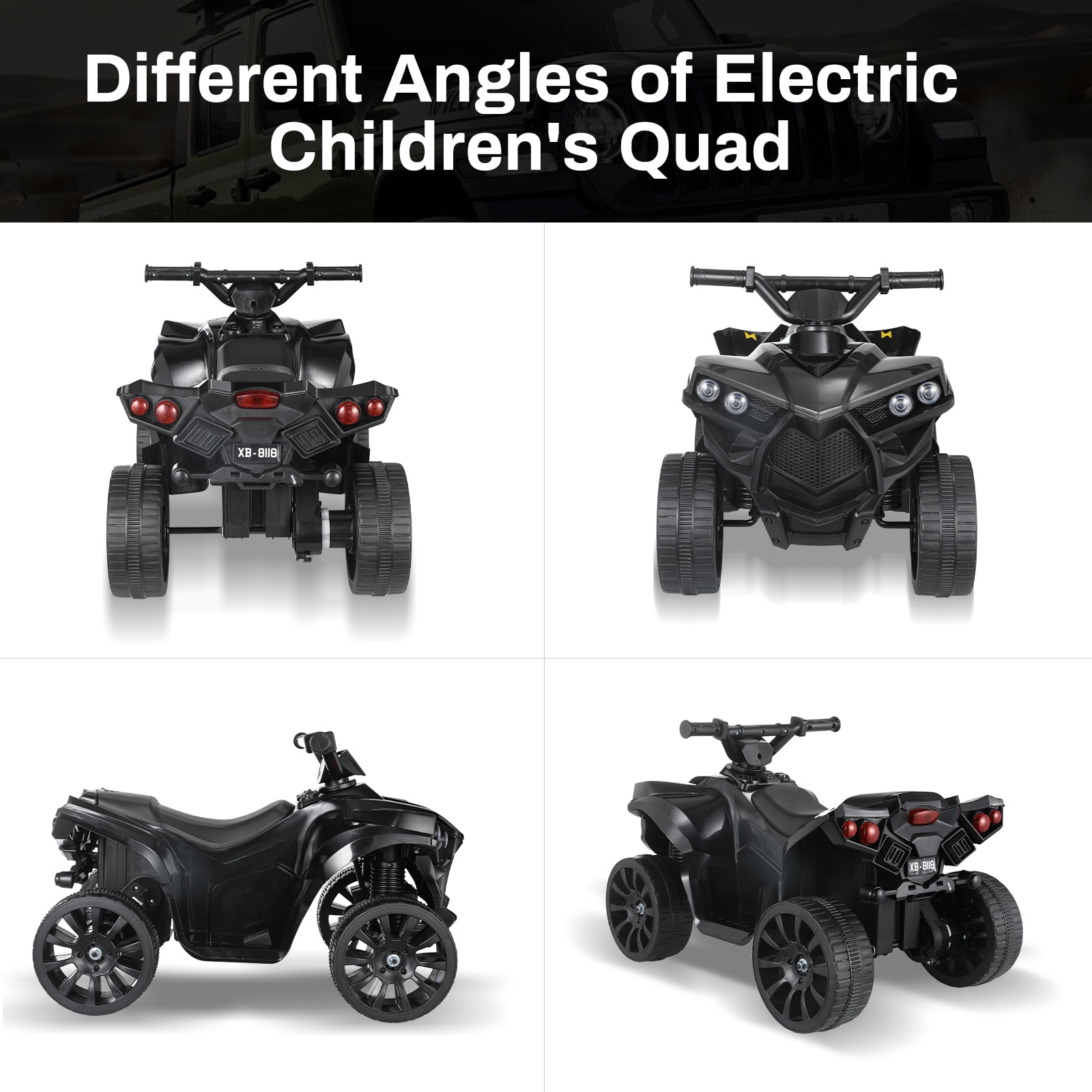 LAZY BUDDY 6V Ride on Toys for Toddlers 2-4,  4-Wheeler Quad ATV Play Car with 1.86MPH Max Speed, Rubber Handles, Pedal Accelerator