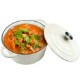 thumbnail image 6 of Hawsaiy 4.5 QT Enameled Cast Iron Dutch Oven with Lid, Nonstick Cookware for Baking, Roasting, Braising & Cooking, Dual Handles, Cream, 6 of 10