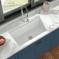 thumbnail image 2 of Dcolora White Undermount Kitchen Sink Workstation 33×19 Dual Mount Single Bowl Sink For Kitchen Fireclay Ceramic,DC-UC7712, 2 of 8