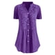 thumbnail image 1 of ICHUANYI Clearance Fashion Women Casual Plus Size Lace Short Sleeves V-Neck Shirt Blouse Tops(Purple, M) ICHUANYI WER2023081008638, 1 of 3