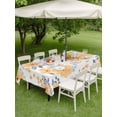 thumbnail image 4 of Outdoor Tablecloth with Umbrella Hole for Patio/Picnic/Party/Camping, Orange Watercolor Floral Waterproof Table Cloth Rectangle Table Cover Washable, Spring Flower Abstract Art (60"x 102"), 4 of 8