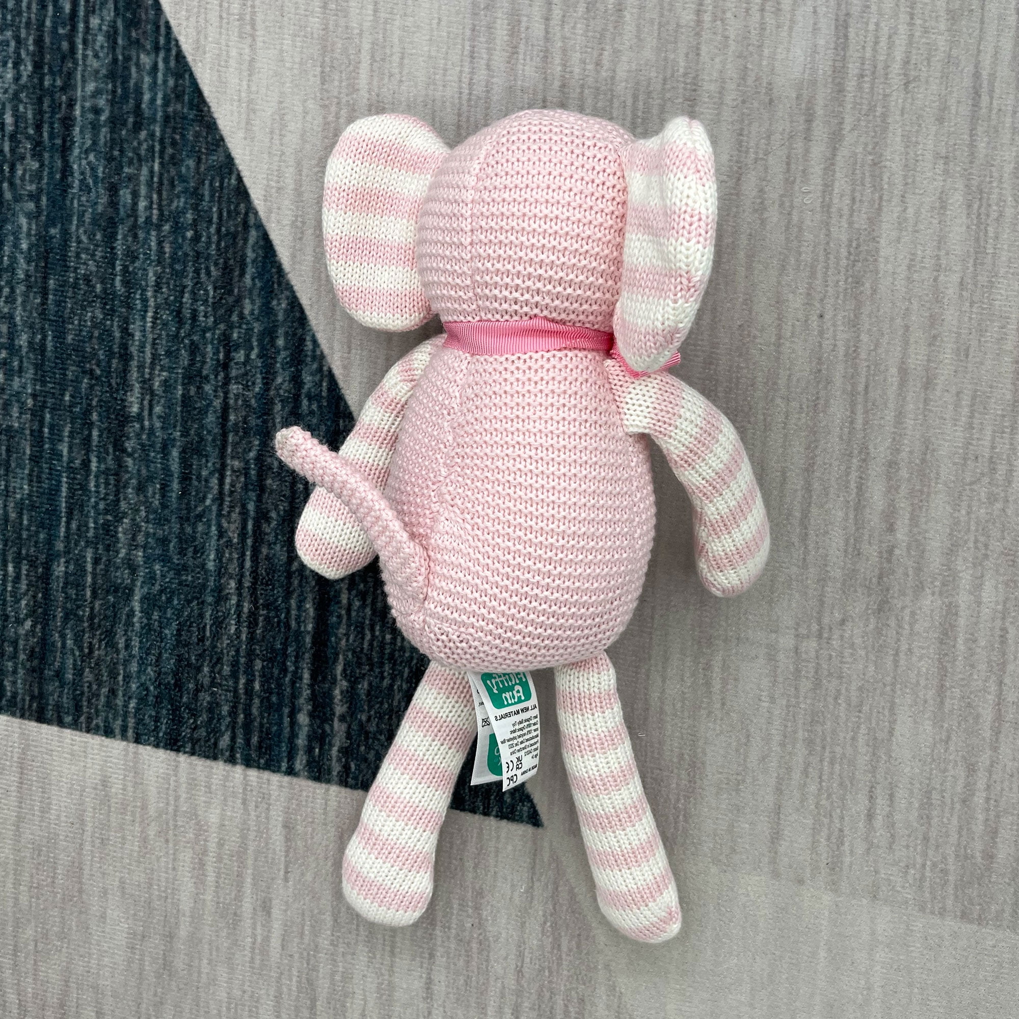 Collection infant elephant Organic Baby Toys Stuffed Animal , 7 inches pink (0-36months)