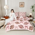thumbnail image 4 of Castle Fairy Boys Girls Football Print 3 Pieces Queen Comforter Set,Kawaii Pink Ribbon Bow Ultra Soft Bedding Sets,Sport Rugby Gamer Bedding Comforter Set Breathable,Super Cozy Room Decor,Reversible, 4 of 8