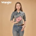 thumbnail image 3 of Wrangler Women's Large Minimalist Phone Wallet Stylish Double Zipper Cash Wallet with RFID Protection for Ladies, Dark Pink, 3 of 7