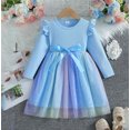 thumbnail image 2 of Landzoo Princess Dress Up for Girls 4-6, Soft Cotton Long Sleeve Party Dress with Tulle Skirt, Cute Bow and Ruffle Design for Toddlers 2-6, 2 of 4