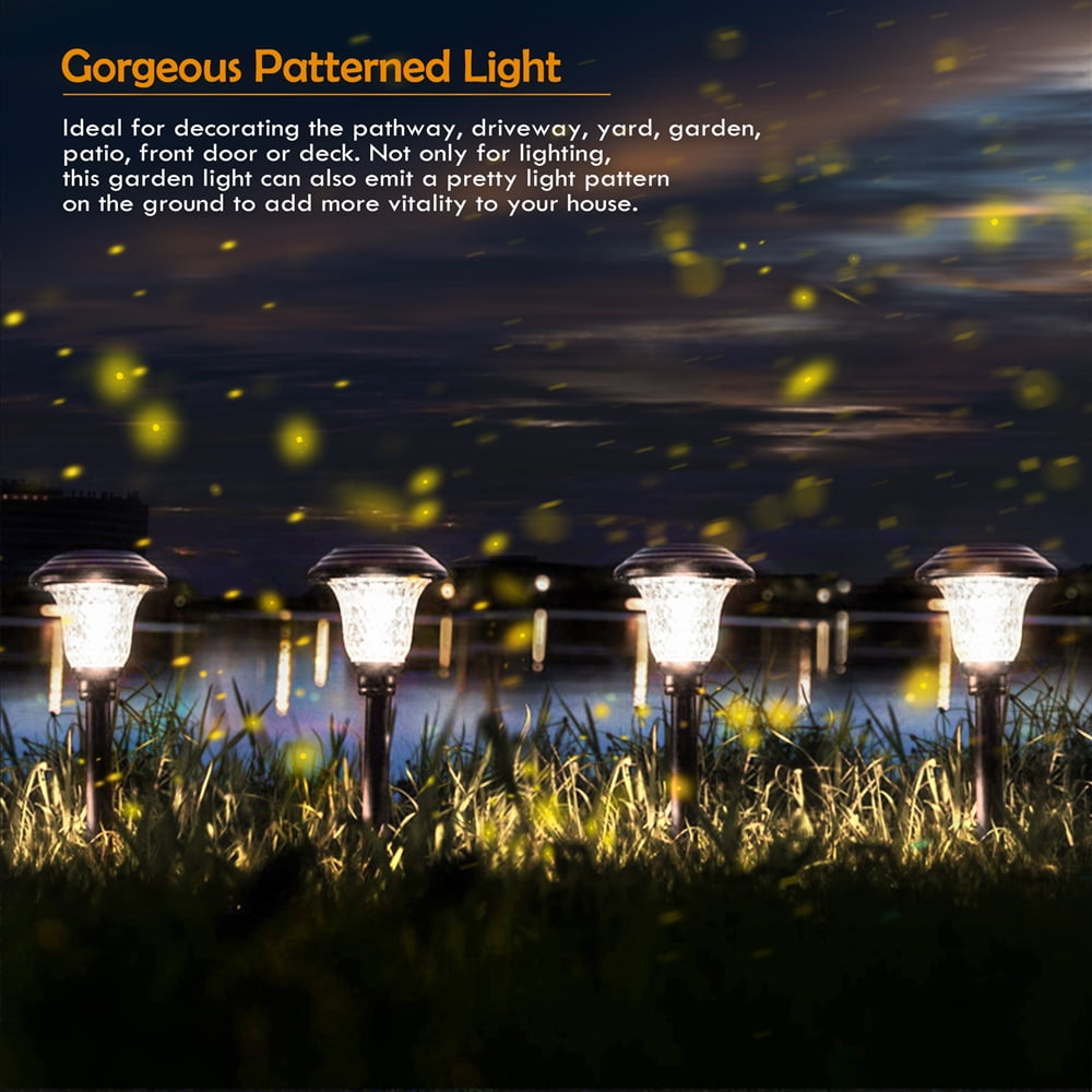 8PK Solar Lawn Lights Outdoor Decorative Solar Garden Yard Lights Waterproof Auto-on/off Solar Landscape Lights for Lawn Patio Yard Garden Walkway
