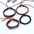 thumbnail image 3 of Bracelet en Simili Cuir Tressé Bracelets Manchette Punk Wrap pour Hommes Femmes Marron Réglable, 3 of 5