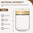 thumbnail image 2 of 4 Pack 16oz Overnight Oats Containers with Bamboo Lids, Glass jars with Airtight Lids, Wide mouth Mason Salad jars, Glass Food Storage Containers for Snacks Yogurt Spice Sugar, 2 of 7