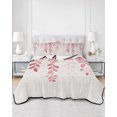 thumbnail image 3 of Pink Ombre Botanical Full Size Down Alternative Comforter, Lightweight Comforter Quilt Bedding Set with Pillow Shams Watercolor Pastoral Leaf Farmhouse All Seasons Bed Comforter Duvet Insert 78"x90", 3 of 7