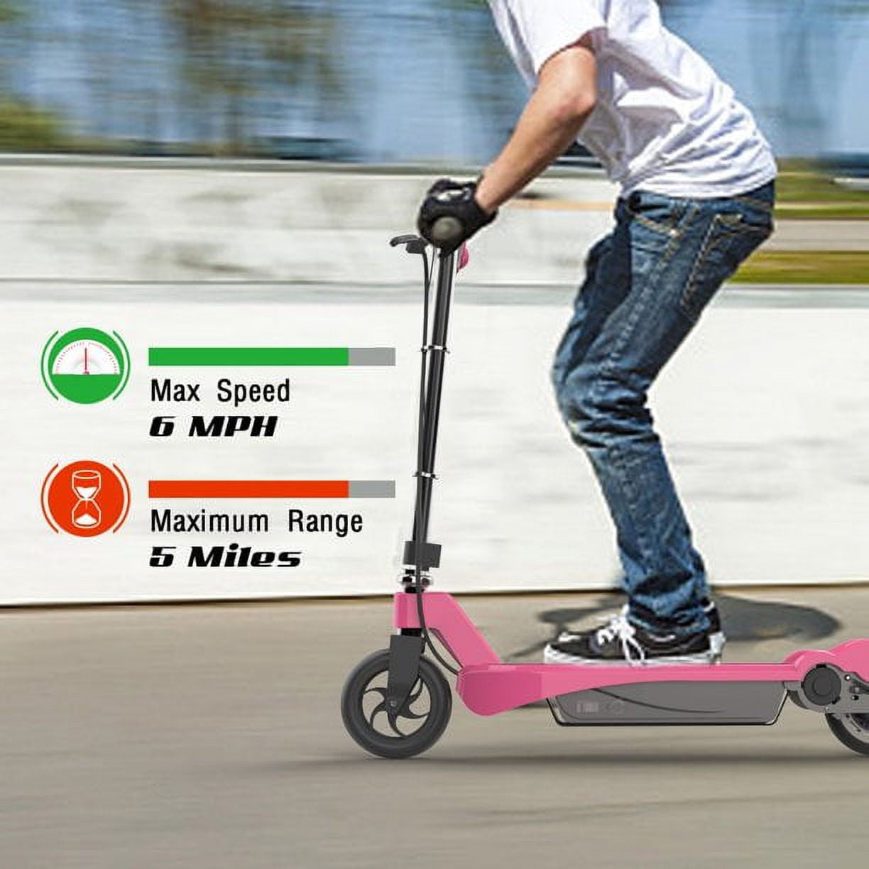 HOVERSTAR 12V Electric Kick Start Scooter For Kids Pink Max Speed 6 MPH Walmart