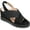 Black, variant on Journee Collection Womens Ronnie Faux Suede Peep-Toe Wedge Sandals