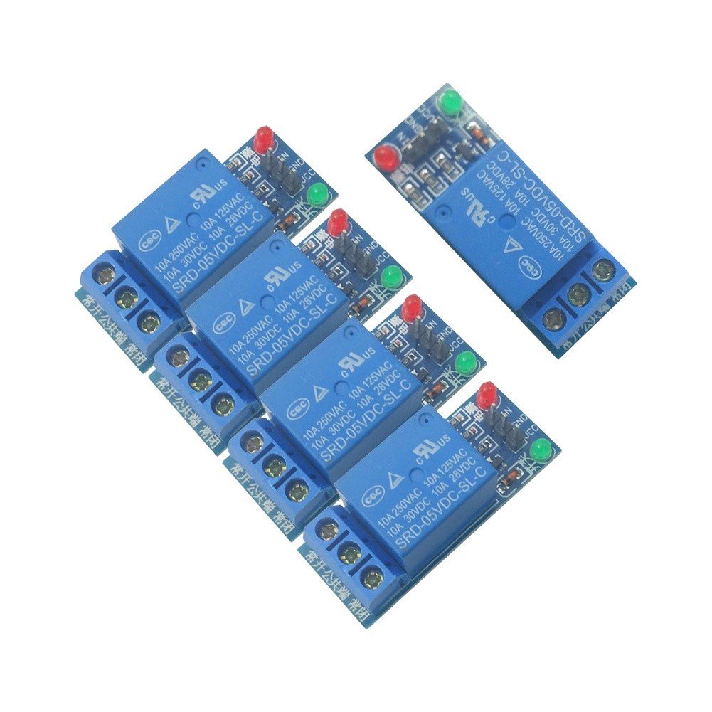 Novixy 5-Pack 5V 1-Channel Relay Board Module for Arduino Raspberry Pi AVR DSP, 10A 250VAC Control Shield for GPIO Projects