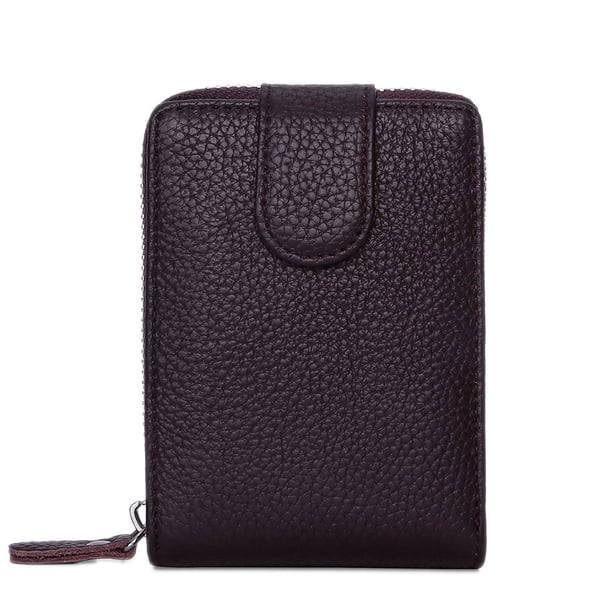 Hombres Mujeres Organizador de cuero Cartera RFID Bloqueo ID Tarjeta de crédito Caja Paquete Bolsa Titular Yuarrent BB7031-03