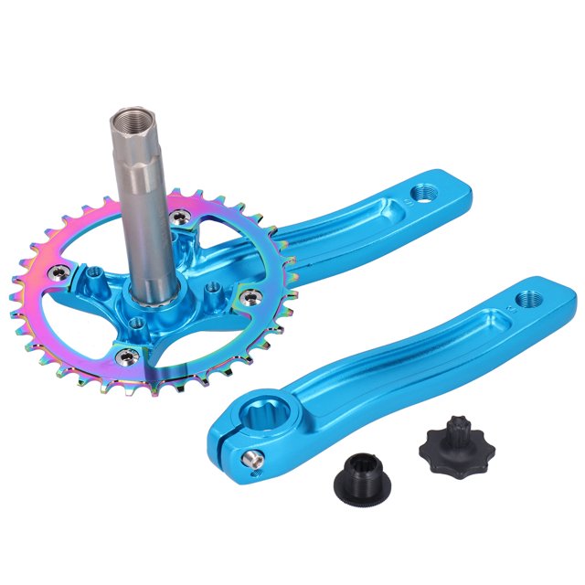 ZK‑22 Juego de bielas de bicicleta de aleación de aluminio Accesorio integral de brazo de manivela de una sola velocidad 36T para bicicletaAzul