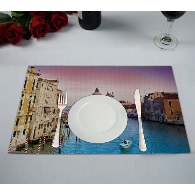 ZKGK The Water City Venice Placemat Table Mat 12x18 inches,Set of 2