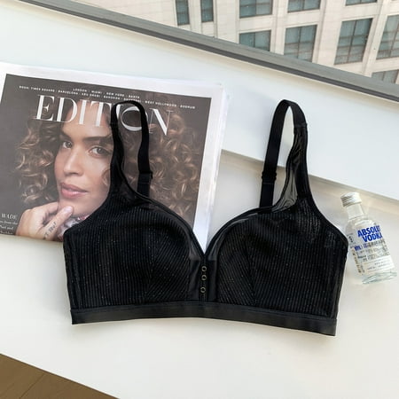 Summer super thin bra mesh sexy push up bra no steel ring modal cotton rabbit ear fixed Cup plus size minimizer bras for women