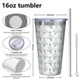 thumbnail image 4 of 16oz Tumblers Light Blue Christmas Snowman Pattern Stainless Steel Vacuum Insulated Double Wall Travel Tumbler Cups Mug with Lid and Straw,Cleaning Brush for Coffee,Tea, 4 of 4