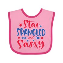 Inktastic 4th of July Star Spangled and Sassy with Arrow and Stars Boys or Girls Baby Bib