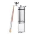 thumbnail image 1 of Actualice la máquina de café de mano triangular con mango plegable Núcleo de cerámica Molinillo de café de acero inoxidable para el hogar Juegos de servir café y té Plata y transparente Bearachild HA025284-02, 1 of 1