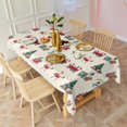 thumbnail image 3 of Beige Christmas Santa and Train Pattern Rectangle Tablecloth 60"x120",Waterproof Polyester Rectangle Table Cloth, Wipeable Spillproof Polyester Tablecloth for Dining, Camping, Indoor and Outdoor, 3 of 6
