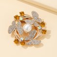 thumbnail image 3 of Xinyolin Elegant Faux Pearl Rhinestone Scarf Buckle Brooch for Women Versatile Circle Leaf Pin for Parties Weddings Gifts, 3 of 8