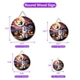 thumbnail image 5 of Spooky Halloween Night Witch Great Pyrenees Glowing Pumpkins Round Wood Sign Pyr Dog Lover Hanging Wall Home Decor - 12015, 5 of 5