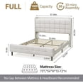 thumbnail image 3 of Origeture Full Size Bed Frame with USB & Type-C Ports, Full Platform Bed Frame with Wingback Storage Headboard, Velvet Upholstered, Heavy Duty Wood Slats, Easy Assembly, No Box Spring Needed, Beige, 3 of 7