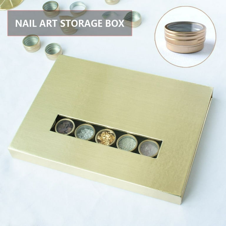  minkissy 6pcs Nail Art Storage Box Container with Lid Taper  Candle Holders Jewels for Nails Candle Tray Aluminum Cosmetic Sample  Containers Jewelry Making Organizers Beads Storage Organizer : Arts, Crafts  