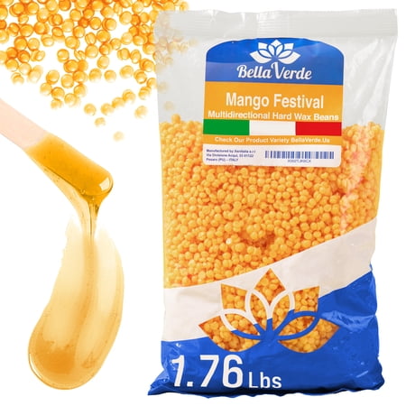 Bella Verde Wax Beans 1.76lbs - Made in Italy - Brazilian Eyebrow Home Body - Hair Removal beads for Men Women