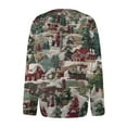 thumbnail image 4 of WTOBBY Women's Fashion Printed Long Sleeve Knitted Cardigan Button Down Jacket, Christmas Pattern Warm and Soft Outerwear for Casual and Party Wear,Dark Green L, 4 of 7