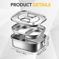 thumbnail image 3 of Food Storage Food Storage Containers Meal Prep Containers Airtight Food Storage Stainless steel double-layer lunch box with medium double compartments Stainless Steel, 3 of 8