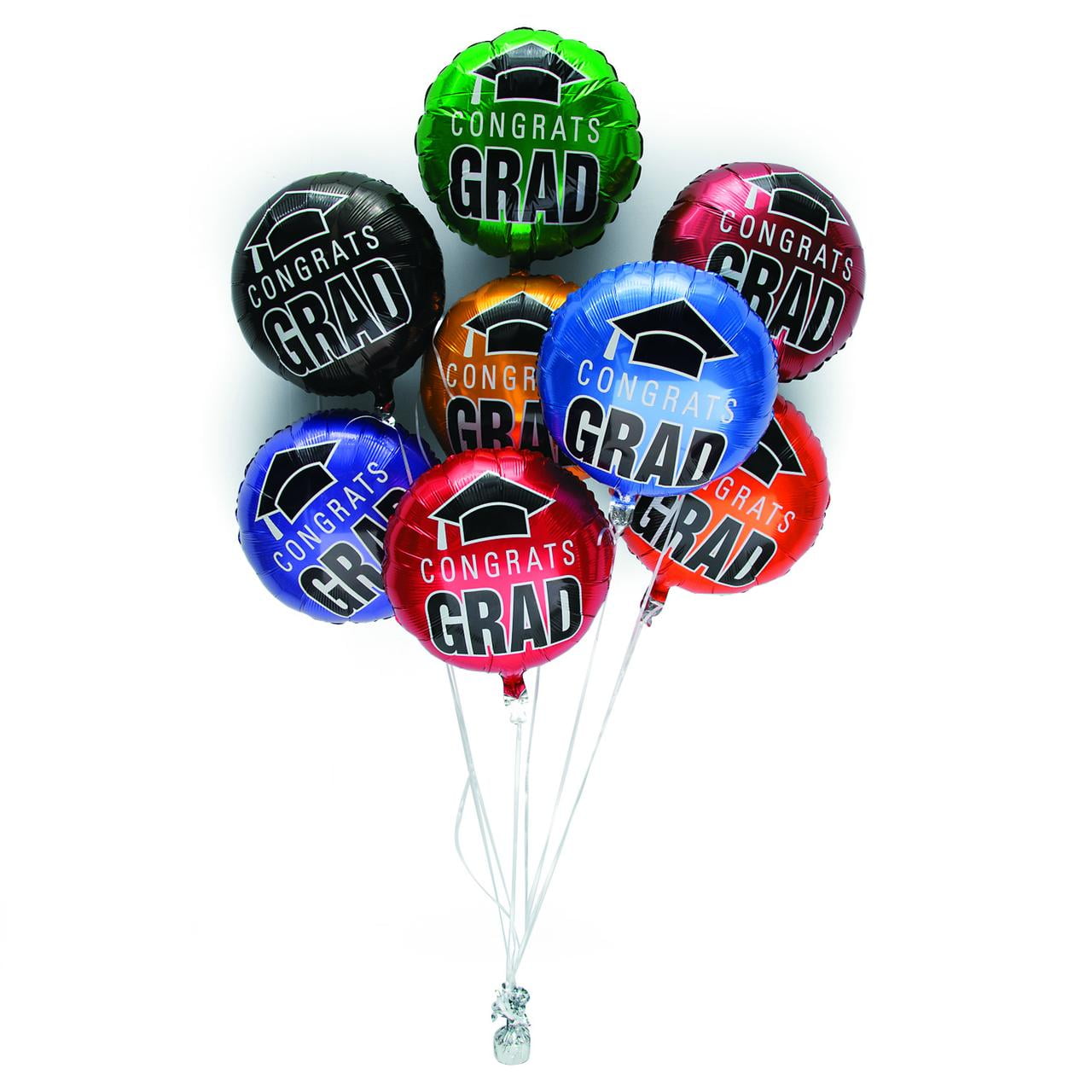 Fun Express Congrats Grad 18' Red Graduation Mylar Balloons, 3 Count