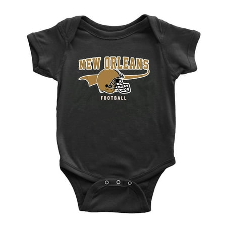 

Cute New Orleans One-piece Outfits Football Jersey Baby Clothes (Black 12-18 Monthes)