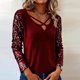 thumbnail image 4 of Xuyuer Women's Sequined Patchwork Long Sleeve V-Neck Top, Glamorous Evening Blouse for Parties, Holiday Events and Special Occasion Statement Outfits, 4 of 7