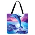 thumbnail image 2 of J Pequeña Ballena Bolso De Compras De Hombro Estampado Bolso De Mano Grande Informal Likrtyny Arte Deco, 2 of 3