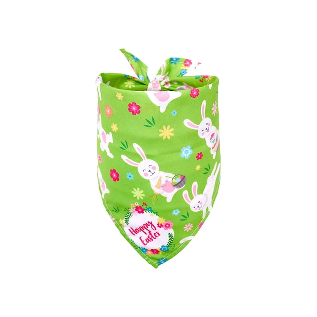 Twfbrm Pet Supplies Easter Bunny Patterned Triangular Scarf Cats and Dog Holiday Bib Suitable For Easter Party Photo Props and Holiday Decorations for Cats Dogs