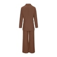 thumbnail image 5 of Lovskoo Women's 2 Piece Blazer Suits Long Sleeve Open Front Blazer Pants Set Elegant Work Office Business Outfits Brown, 5 of 7