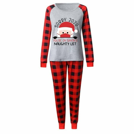 

2020 Quarantine Christmas Pajamas Set Long Sleeve Christmas Family Matching Pajamas Set for Family Gray Mam XL
