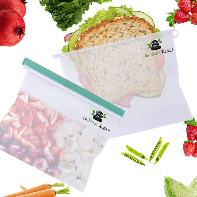 1PC Silicone Reusable Food Storage Bags Airtight Ziplock Sandwich