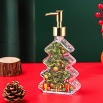 Steadline Christmas Tree Shaped Glass Soap Dispenser with Gold Accents for Bathroom Decor and Holiday Styling, Elegant Liquid Bottle for Valentine's Day Home Refresh and Winter Entertaining