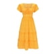 thumbnail image 3 of WILLBEST Vestidos Casuales para Mujer Fiesta Vestido Informal de Manga Corta con Cuello Cuadrado para Mujer Vestido Floral de Verano para Playa Vestidos Midi de Cintura Alta con Volantes Grande, 3 of 3